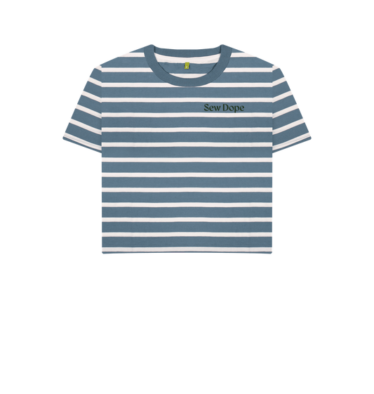 Blue Stripes Classic Coastal Striped Organic Cotton Tee