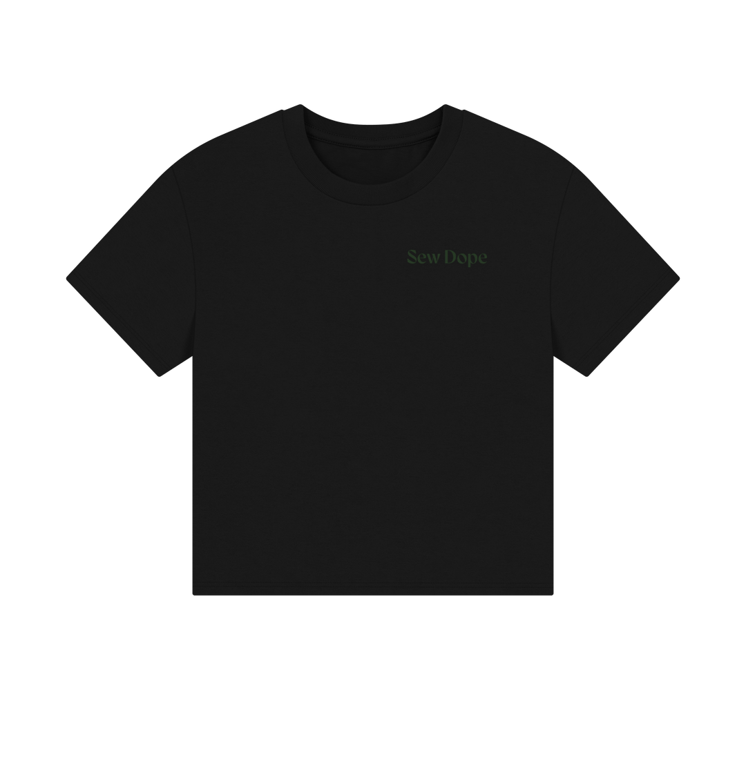 Black Essential Organic Cotton Boxy Tee