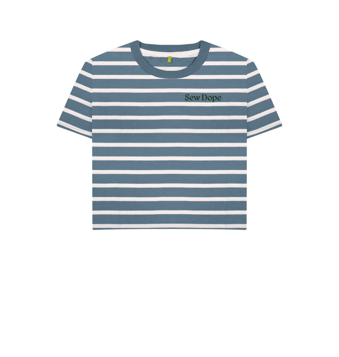 Blue Stripes Classic Coastal Striped Organic Cotton Tee