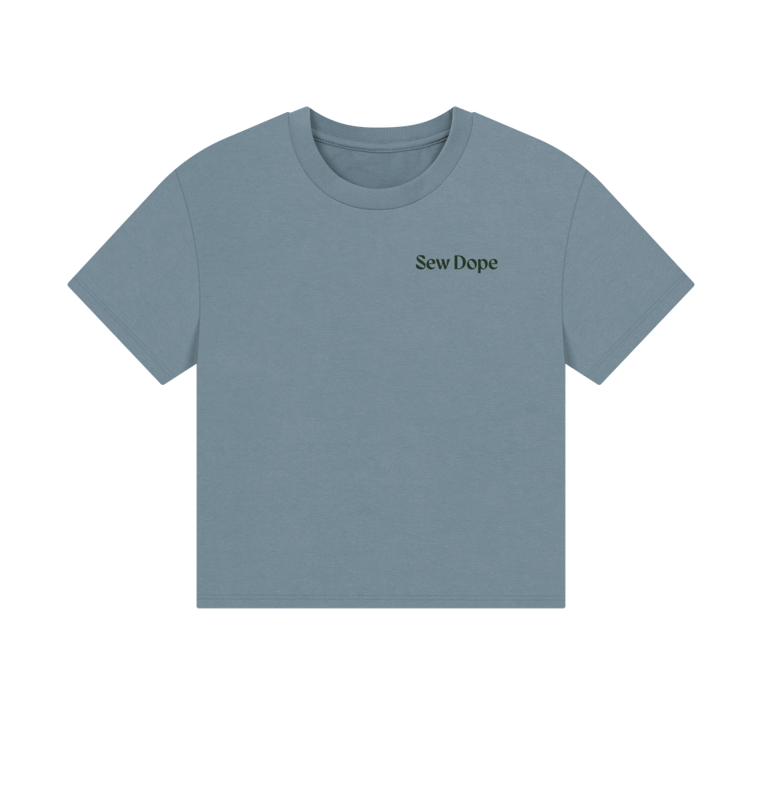 Stone Blue Essential Organic Cotton Boxy Tee